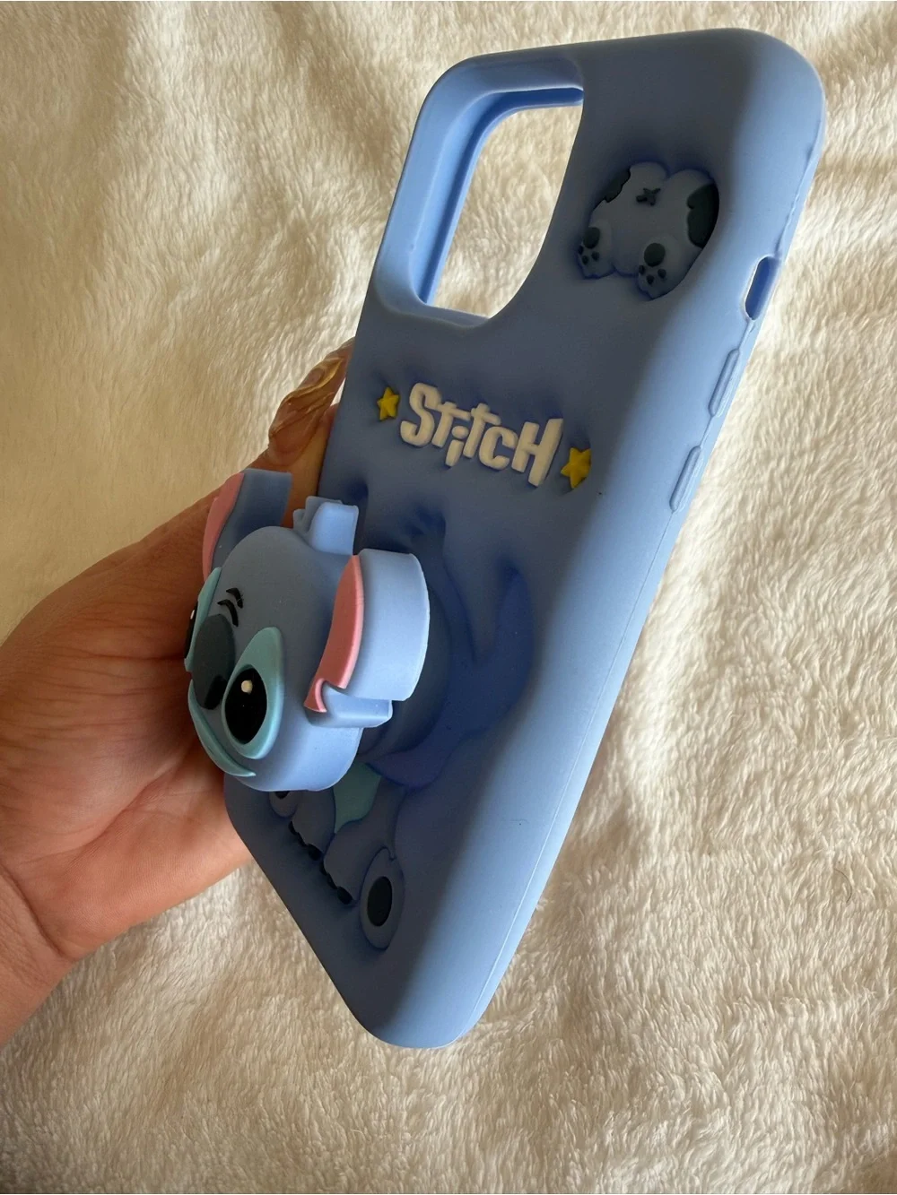 Stitch Blue Silicone Phone Case - Cute 3D Character